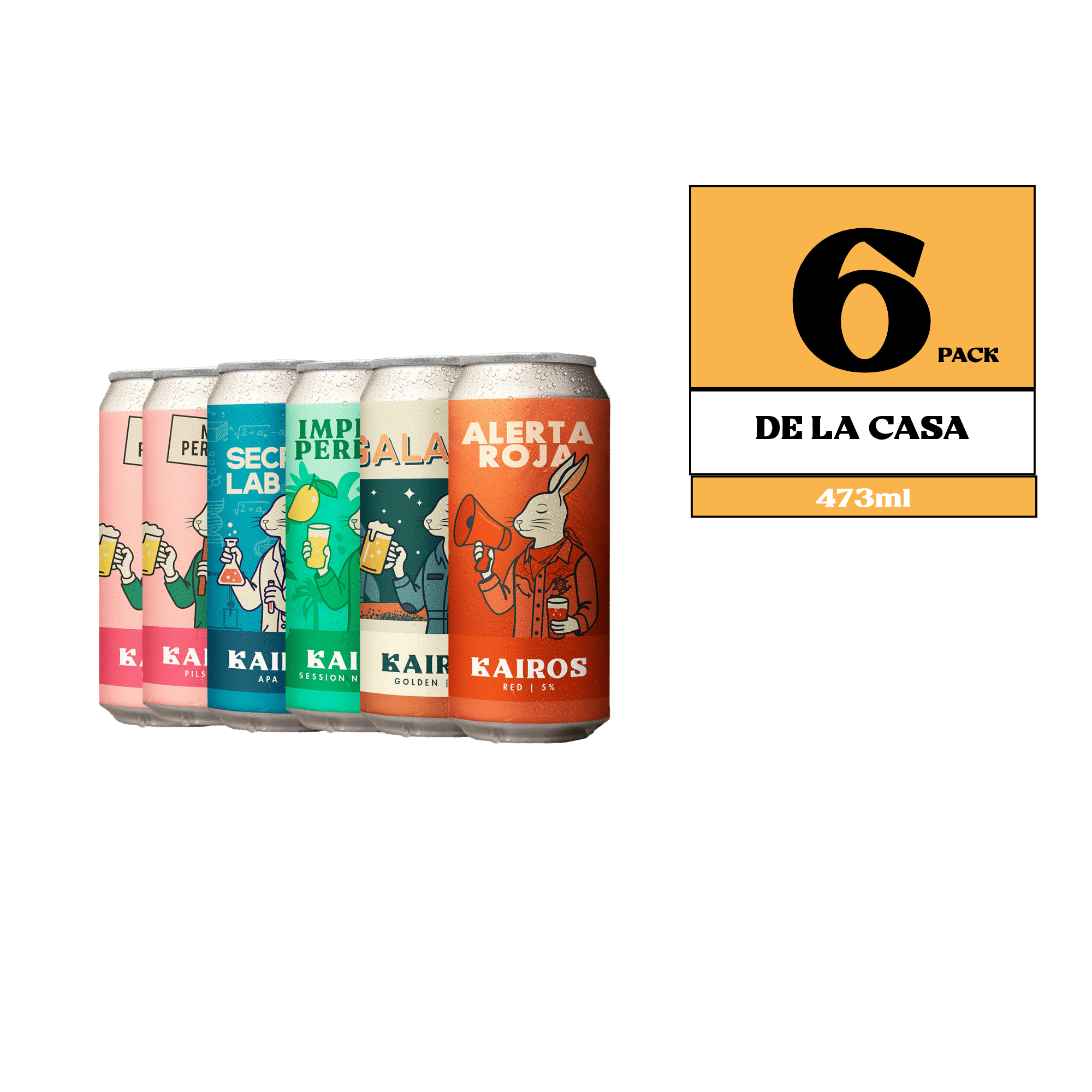 6 Pack Cerveza Artesanal Kairos Brewing - Mix 6 Estilos - Latas 473cc - Kairos Brewing